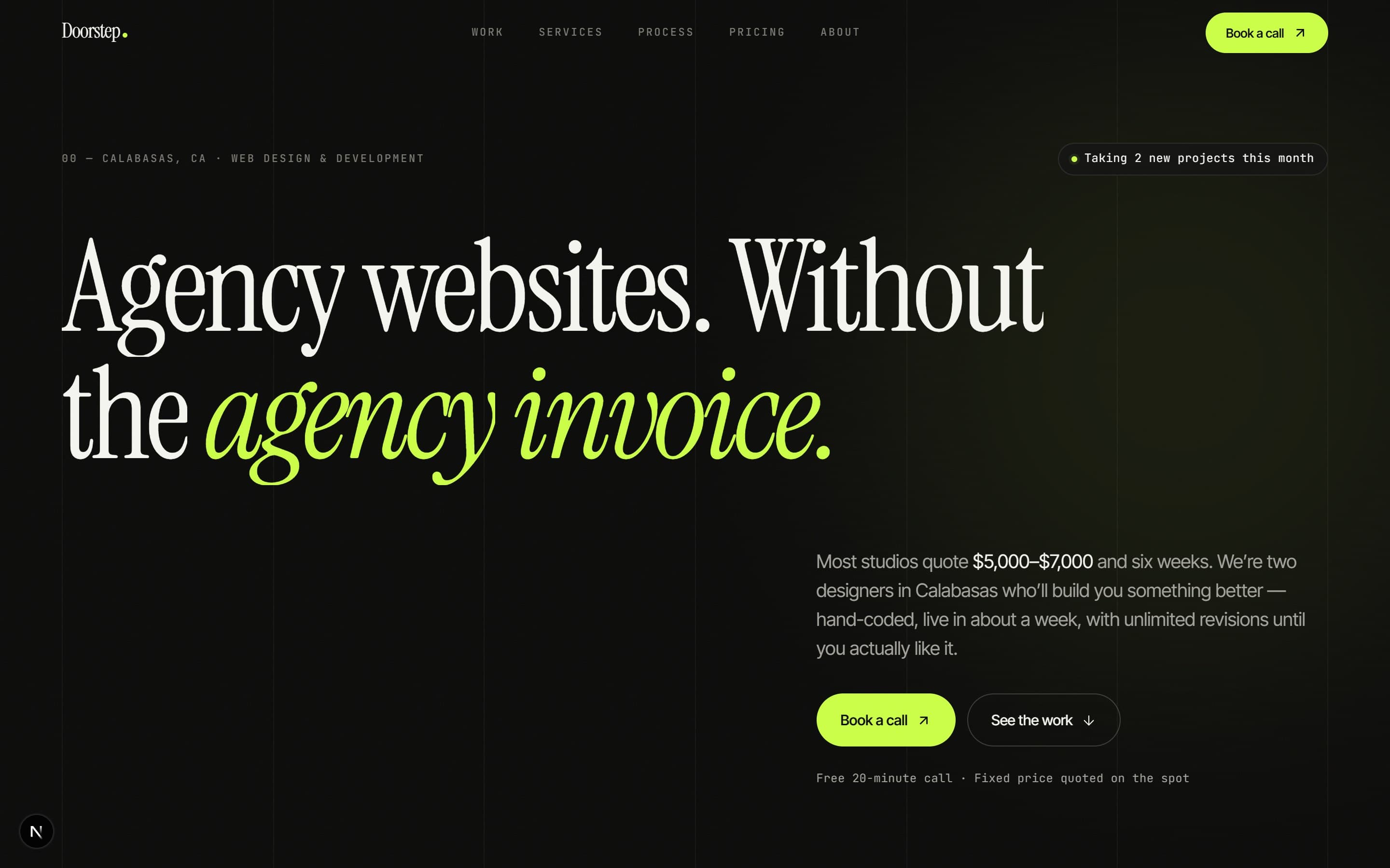 Doorstep — website designed and built by Doorstep Studio